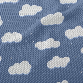 Cartoon Snowy Sky Birdseye Piqué