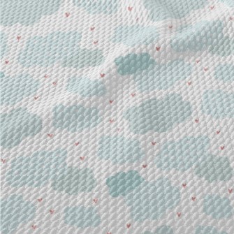 Hand Drawn Clouds And Love Hea Birdseye Piqué