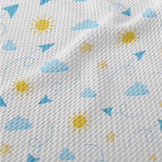 Paper Airplane And Sky Birdseye Piqué