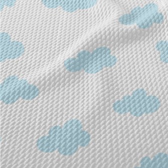 Light Blue Clouds Birdseye Piqué