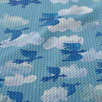 Watercolor Hand Drawn Migrator Birdseye Piqué