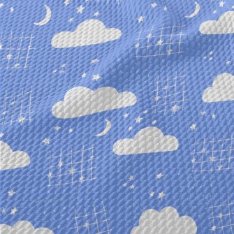 Hand Drawn Stars In The Night  Birdseye Piqué