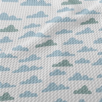 Hand Drawn Pattern Clouds Birdseye Piqué
