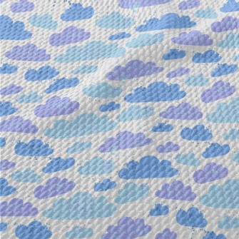 Blue Purple Clouds Birdseye Piqué