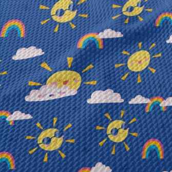 Happy Cartoon Sun Birdseye Piqué