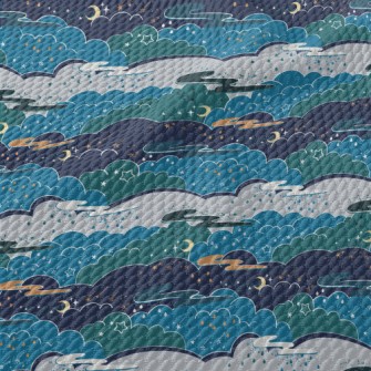 Magic Fairy Tale Night Sky Birdseye Piqué