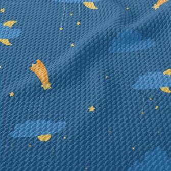 Cute Night Shooting Star Birdseye Piqué