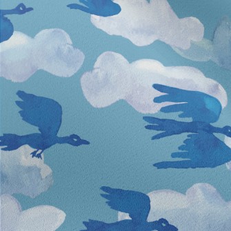 Watercolor Hand Drawn Migrator Chiffon