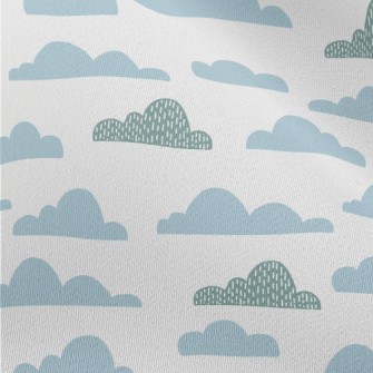 Hand Drawn Pattern Clouds Chiffon