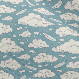 Retro Clouds And Feathers Chiffon