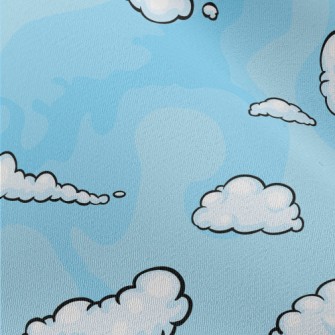Cartoon Blue Clouds Chiffon