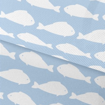 White Fish Silhouette Waterproof Oxford