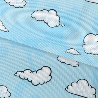 Cartoon Blue Clouds Waterproof Oxford