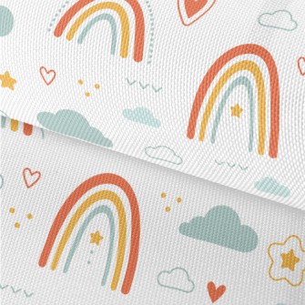 Cute Hand Drawn Rainbow Waterproof Oxford