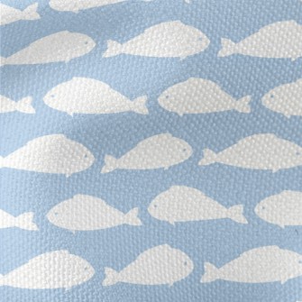White Fish Silhouette Waterproof Canvas
