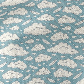 Retro Clouds And Feathers Waterproof Canvas
