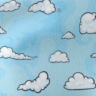 Cartoon Blue Clouds Waterproof Canvas