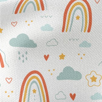 Cute Hand Drawn Rainbow Waterproof Canvas