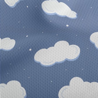 Cartoon Snowy Sky Athletic Mesh Flat Back