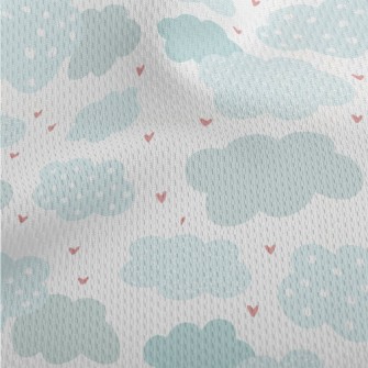Hand Drawn Clouds And Love Hea Athletic Mesh Flat Back