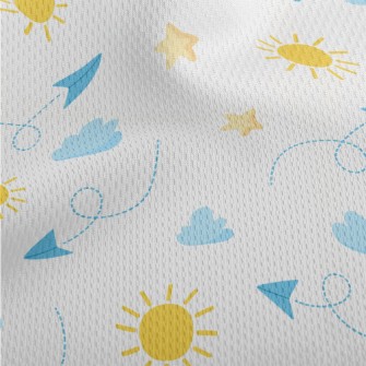 Paper Airplane And Sky Athletic Mesh Flat Back