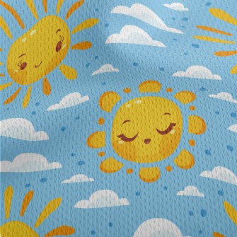 Cute Cartoon Sun Athletic Mesh Flat Back