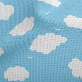 Flying Birds And White Clouds Athletic Mesh Flat Back