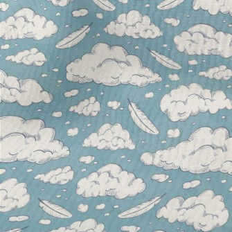 Retro Clouds And Feathers Terry