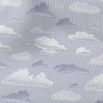 Purple Hand Drawn Clouds Terry