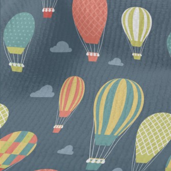 Colorful Pattern Hot Air Ballo Terry