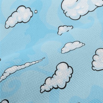 Cartoon Blue Clouds Performance Linen