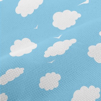 Flying Birds And White Clouds Performance Linen