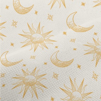 Hand Drawn Sun And Moon Symbol Performance Linen