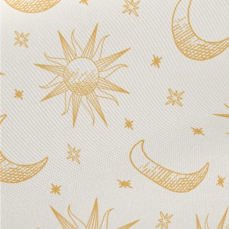 Hand Drawn Sun And Moon Symbol Twill