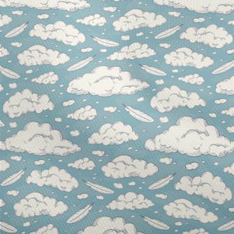 Retro Clouds And Feathers Dobby