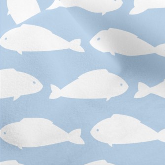 White Fish Silhouette Micro Fleece