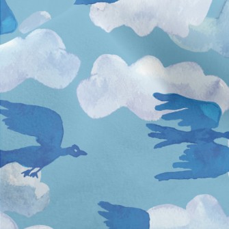 Watercolor Hand Drawn Migrator Micro Fleece