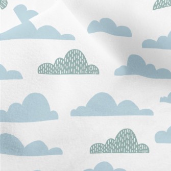 Hand Drawn Pattern Clouds Micro Fleece