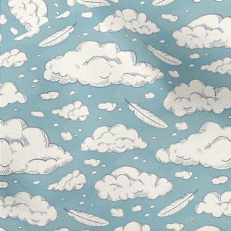 Retro Clouds And Feathers Micro Fleece