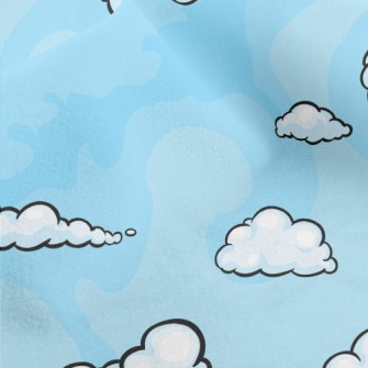 Cartoon Blue Clouds Micro Fleece