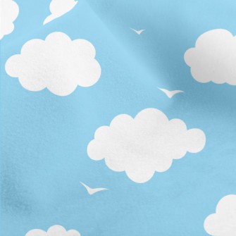 Flying Birds And White Clouds Micro Fleece