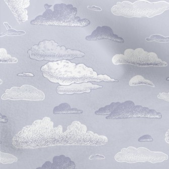 Purple Hand Drawn Clouds Micro Fleece