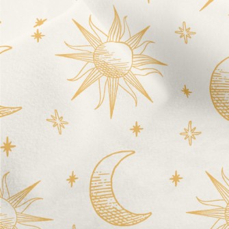 Hand Drawn Sun And Moon Symbol Micro Fleece