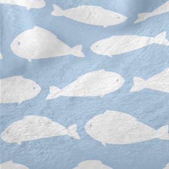 White Fish Silhouette Minky