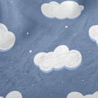 Cartoon Snowy Sky Minky