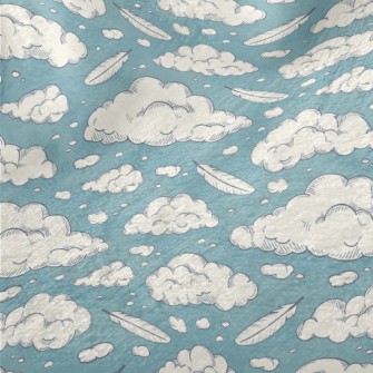 Retro Clouds And Feathers Minky