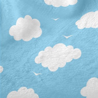 Flying Birds And White Clouds Minky
