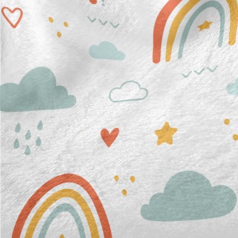 Cute Hand Drawn Rainbow Minky