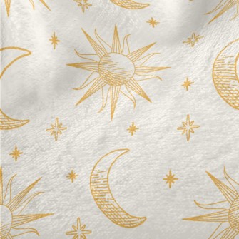Hand Drawn Sun And Moon Symbol Minky