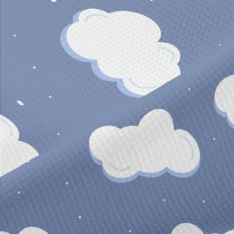 Cartoon Snowy Sky Piqué